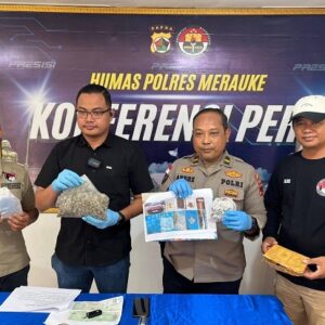 Ungkap Kasus Peredaran Ganja, Polres Merauke Amankan Ratusan Linting Ganja Siap Edar