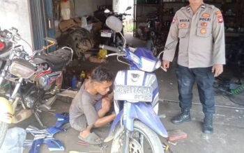 Polsek Sebangki Patroli Dialogis ke Bengkel: Imbau Karyawan Waspada Pencurian Motor
