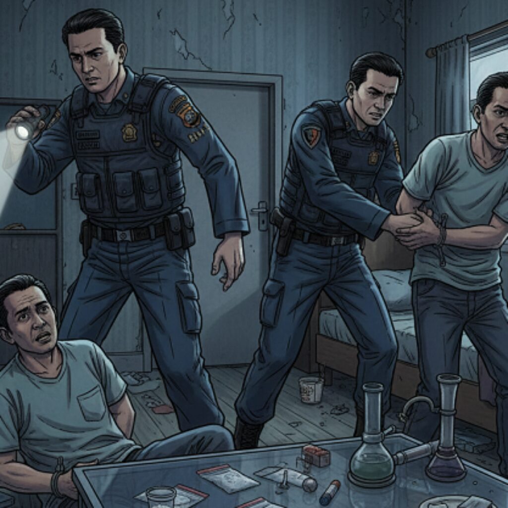 Tim Opsnal Satserse Narkoba Polres Ketapang Amankan Tiga Pria Terduga Pengguna Sabu di Kecamatan Air Upas