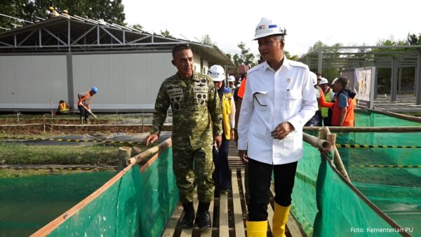 Menteri PU meninjau pembangunan huntara Aceh Tamiang