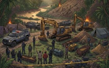 Musi Banyuasin – Direktorat Reserse Kriminal Khusus (Ditreskrimsus) Polda Sumatera Selatan membongkar aktivitas pertambangan batubara yang diduga ilegal di Desa Suka Damai, Kecamatan Tungkal Jaya, Kabupaten Musi Banyuasin (Muba), Senin (2/2/2026). Penggerebekan dilakukan setelah aparat menerima laporan dari masyarakat. Saat tiba di lokasi, petugas mendapati aktivitas pertambangan masih berlangsung. Dalam operasi tersebut, polisi mengamankan sejumlah alat berat yang diduga digunakan untuk kegiatan tambang, yakni satu unit excavator, satu unit bulldozer, serta satu unit mobil dump truck. Sejumlah warga Dusun 3 Suka Damai mengaku resah atas keberadaan aktivitas tambang tersebut. Mereka menyebut tidak pernah ada sosialisasi atau pemberitahuan kepada aparat lingkungan setempat sebelum kegiatan dimulai. “Tidak pernah ada izin atau pemberitahuan ke Kepala Dusun. Tiba-tiba aktivitas tambang sudah berjalan,” ujar seorang warga yang enggan disebutkan namanya. Sumber lain menyebutkan tambang tersebut diduga berkaitan dengan seorang mantan kepala desa berinisial RM. Namun, hingga kini belum ada keterangan resmi dari pihak kepolisian mengenai kepemilikan atau pihak yang bertanggung jawab atas aktivitas tersebut. Berdasarkan penelusuran di lapangan pada 5 Februari 2026, lokasi tambang berada di lahan PT Andalas Bhumi Damai dengan luas sekitar 70 hektare. Dugaan aktivitas tanpa izin ini dinilai berpotensi melanggar Undang-Undang Nomor 3 Tahun 2020 tentang Pertambangan Mineral dan Batubara. Warga berharap aparat penegak hukum menyampaikan hasil penindakan secara terbuka kepada publik dan menindaklanjuti perkara ini hingga tuntas. “Kami berharap hasil razia disampaikan secara terbuka dan tidak berhenti pada penyitaan alat,” kata warga lainnya. Hingga berita ini diterbitkan, pihak kepolisian masih melakukan pendalaman terkait dugaan pelanggaran dan pihak-pihak yang bertanggung jawab. Upaya konfirmasi kepada pihak yang disebut dalam informasi warga juga masih dilakukan. Masyarakat berharap penegakan hukum dilakukan secara profesional, transparan, dan tanpa pandang bulu guna menjaga kepercayaan publik serta mencegah praktik pertambangan ilegal yang berpotensi merugikan negara dan merusak lingkungan.