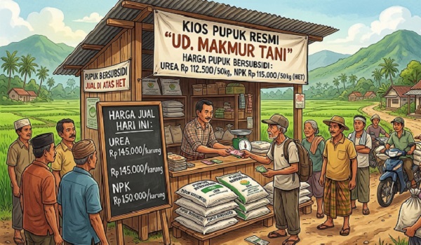 Diduga Jual Pupuk Subsidi di Atas HET