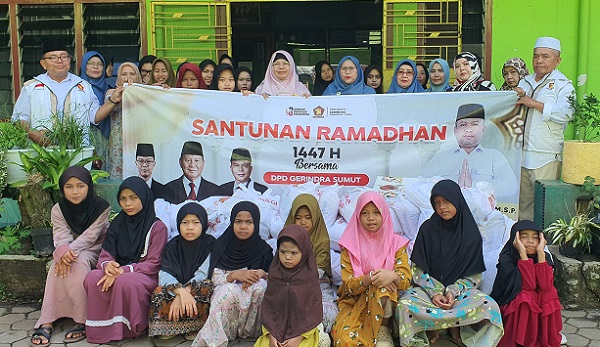 Gerindra Sumut Salurkan Bantuan ke Panti Asuhan