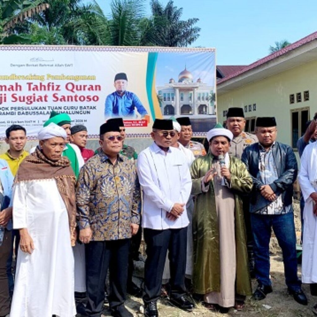 Groundbreaking Rumah Tahfiz Sugiat Santoso di Simalungun, TGB: Bangun Peradaban Qurani dan Berakhlak