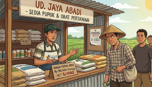 Petani Keluhkan Harga Pupuk Subsidi di Kios UD. Karya Baru