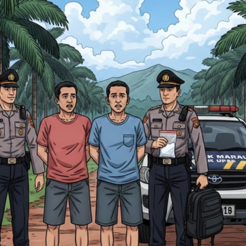 Sita 4,19 Gram Barang Bukti, Polsek Marau Amankan Dua Terduga Pengedar Sabu di Air Upas