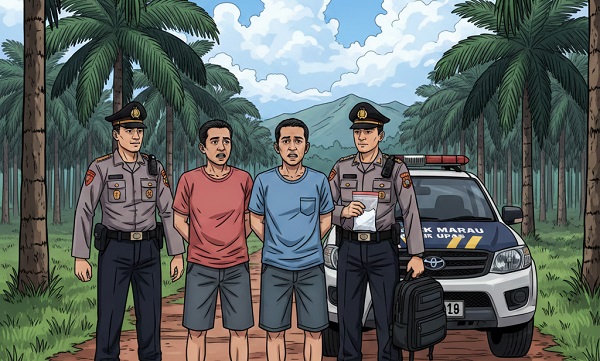 Polsek Marau Amankan Dua Terduga Pengedar Sabu di Air Upas