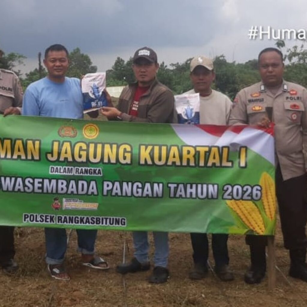 Polsek Rangkasbitung dan Pemdes Sukamanah Tanam Jagung Hibrida 1 Hektare di Dua Lokasi