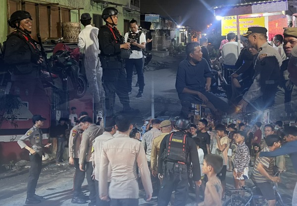 Brimob Polda Sumut bersama Personel Gabungan Gelar Patroli Skala Besar