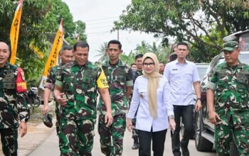 Bupati Pesawaran Dampingi Wasev Panglima TNI Tinjau Progres TMMD Ke-127