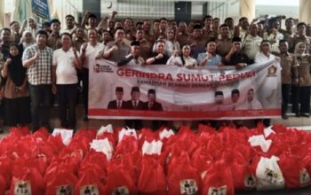 Gerindra Sumut Salurkan 500 Paket Sembako