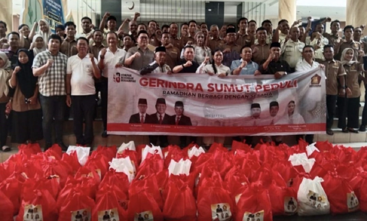 Gerindra Sumut Salurkan 500 Paket Sembako