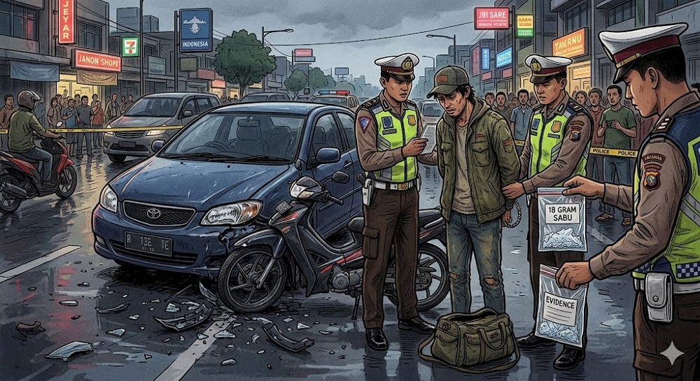 Laka Lantas di Sandai Berujung Penangkapan Pembawa Sabu