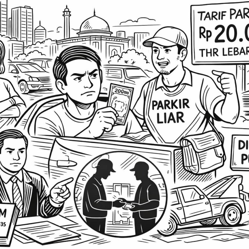 Viral! Dengan Dalih THR, Parkir Liar di Kembangan Rp20 Ribu Bikin Warga Murka