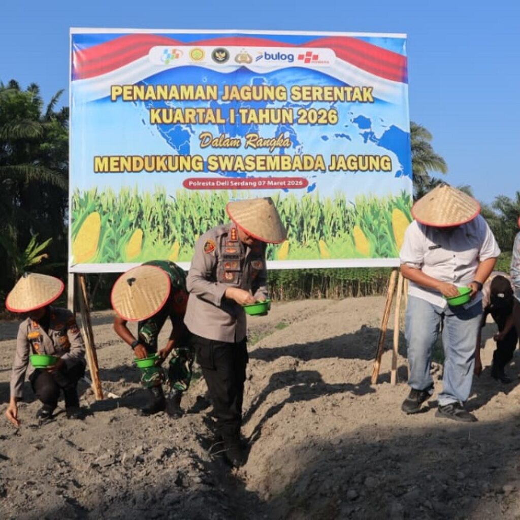 Penanaman Jagung Serentak 2026, Polresta Deli Serdang Dukung Program Ketahanan Pangan Nasional