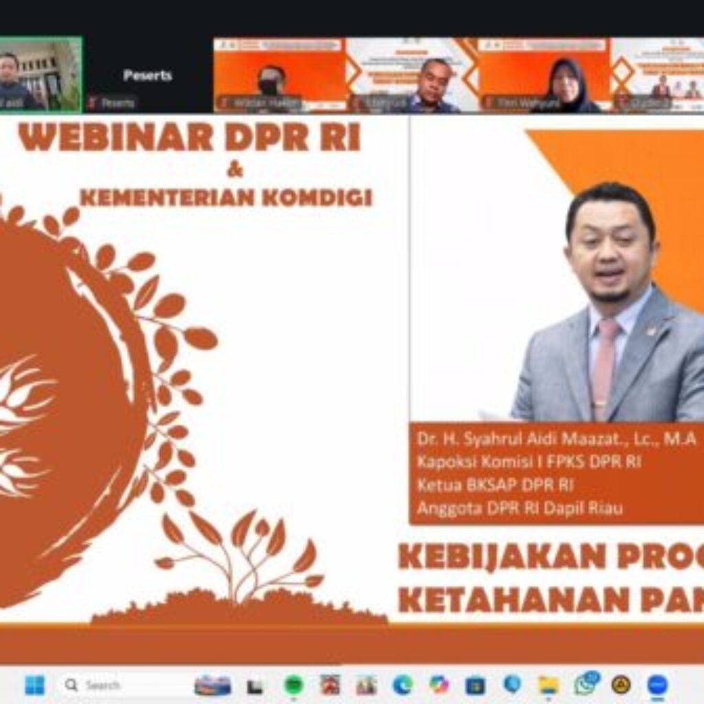 Webinar DPR RI–Komdigi: Komunikasi Publik Dinilai Krusial untuk Perkuat Ketahanan Pangan Nasional
