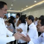 Suasana halalbihalal BNN bersama Kepala BNN di Jakarta.