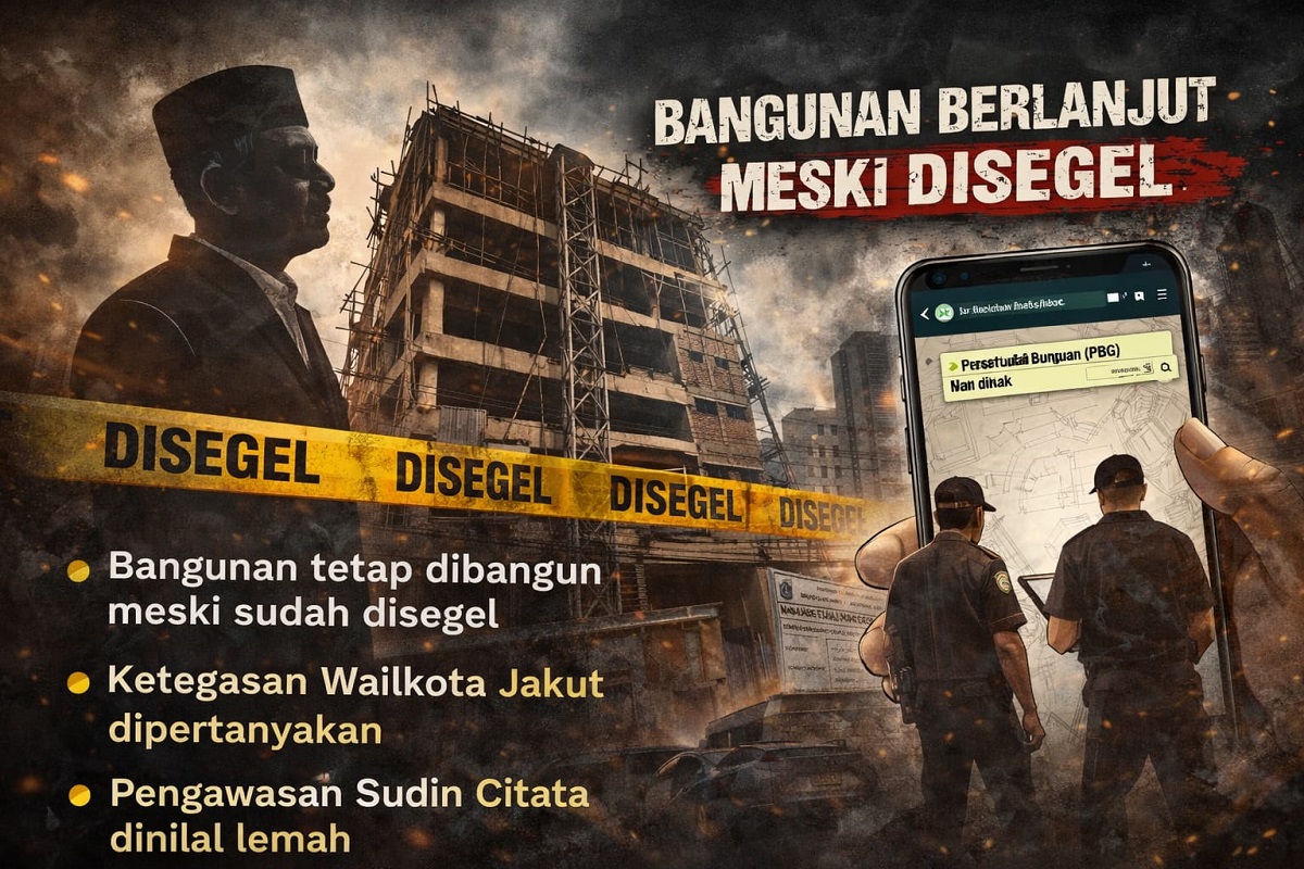 Bangunan 6 Lantai di Penjaringan Diduga Tetap Dibangun Meski Disegel
