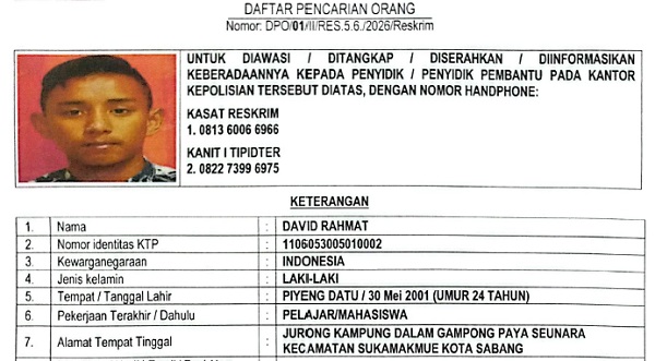 DPO Kasus Perusakan Hutan Lindung