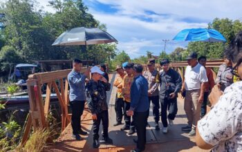 Kapolsek Matan Hilir Selatan Pimpin Pengamanan Kunjungan Gubernur Kalbar