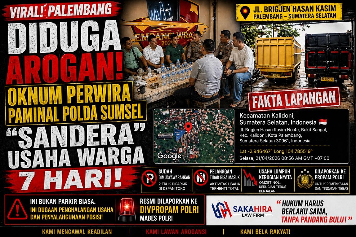Oknum Perwira Paminal Polda Sumsel Dilaporkan ke Propam, Diduga Halangi Akses Usaha Warga di Palembang