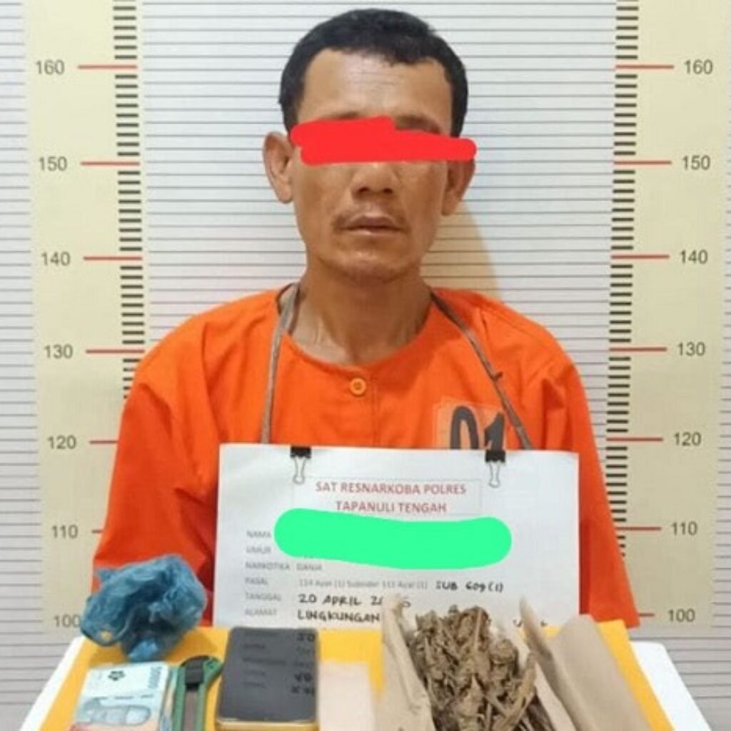 Polres Tapteng Tangkap ‘Kongo’, Pengedar Narkoba di Lubuk Tukko