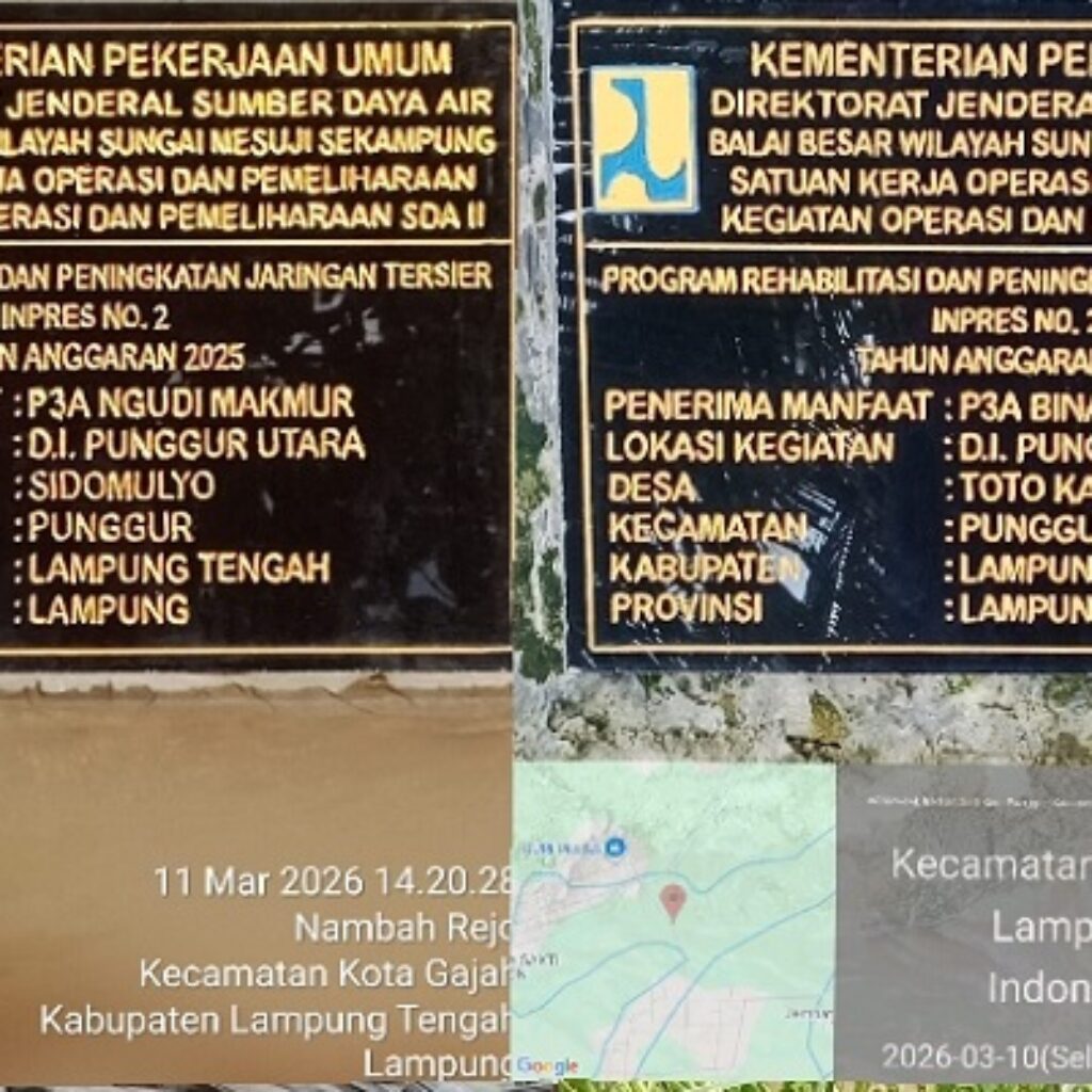 Dikeluhkan Petani, Proyek Irigasi Tersier Inpres 2025 di Lampung Tengah Diduga Dikerjakan Asal-asalan