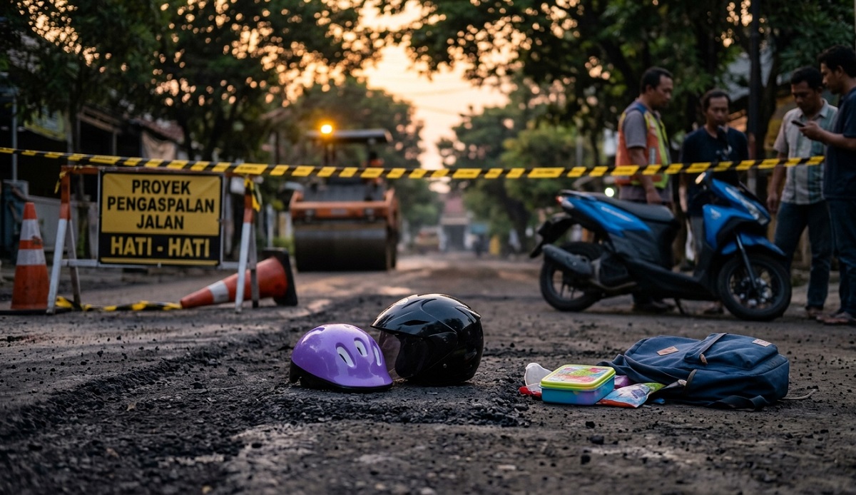 Proyek Pengaspalan di Palembang Picu Kecelakaan