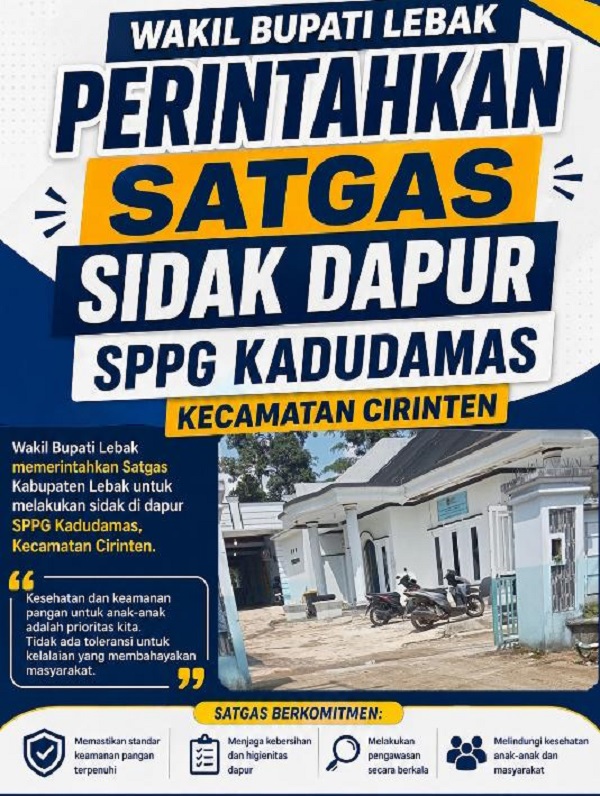 Wabup Lebak Perintahkan Sidak Dapur SPPG Cirinten