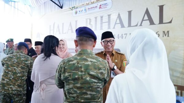 Gubernur Lampung Rahmat Mirzani Djausal saat Halalbihalal Idulfitri 1447 H.
