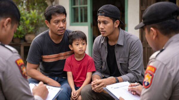 Polisi melakukan penyelidikan kasus kekerasan anak di Sukabumi.