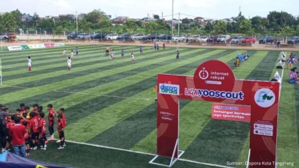 Pertandingan Liga Yooscout Regional Tangerang 2026 di stadion Kota Tangerang.