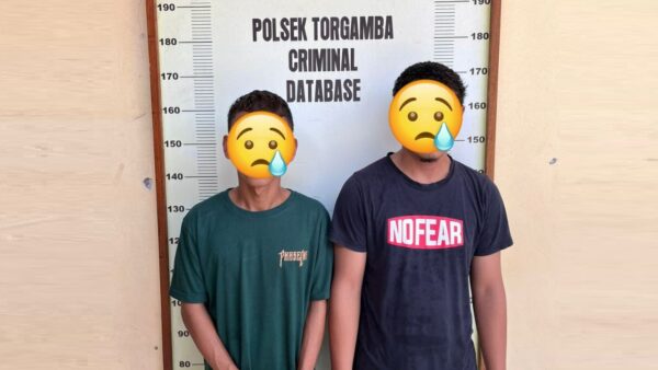 Polisi mengamankan pelaku pencurian di SPBU Pinang Awan Labuhanbatu Selatan.