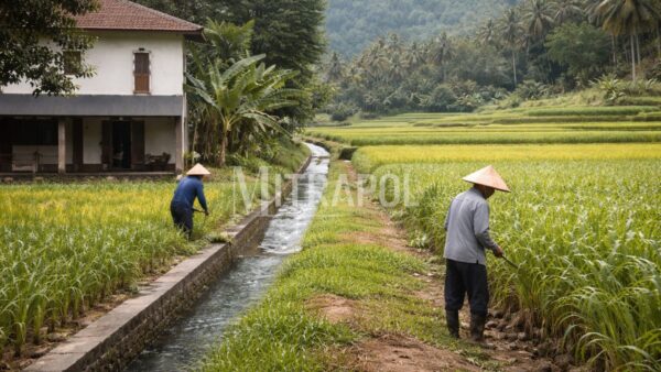 Aktivitas petani di lahan pertanian Desa Bumisari Cikidang Sukabumi