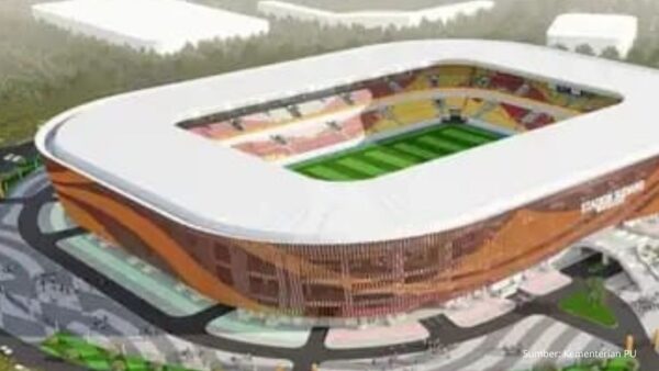 Proyek pembangunan Stadion Sudiang Makassar berstandar FIFA oleh Kementerian PU.