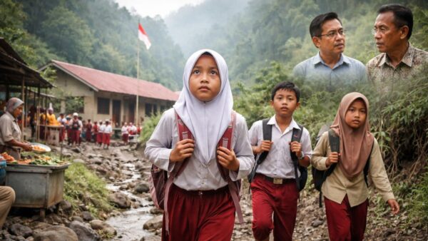 Potret anak-anak di daerah Sukabumi yang menyuarakan kebutuhan pendidikan berkualitas di tengah program makan gratis pemerintah.