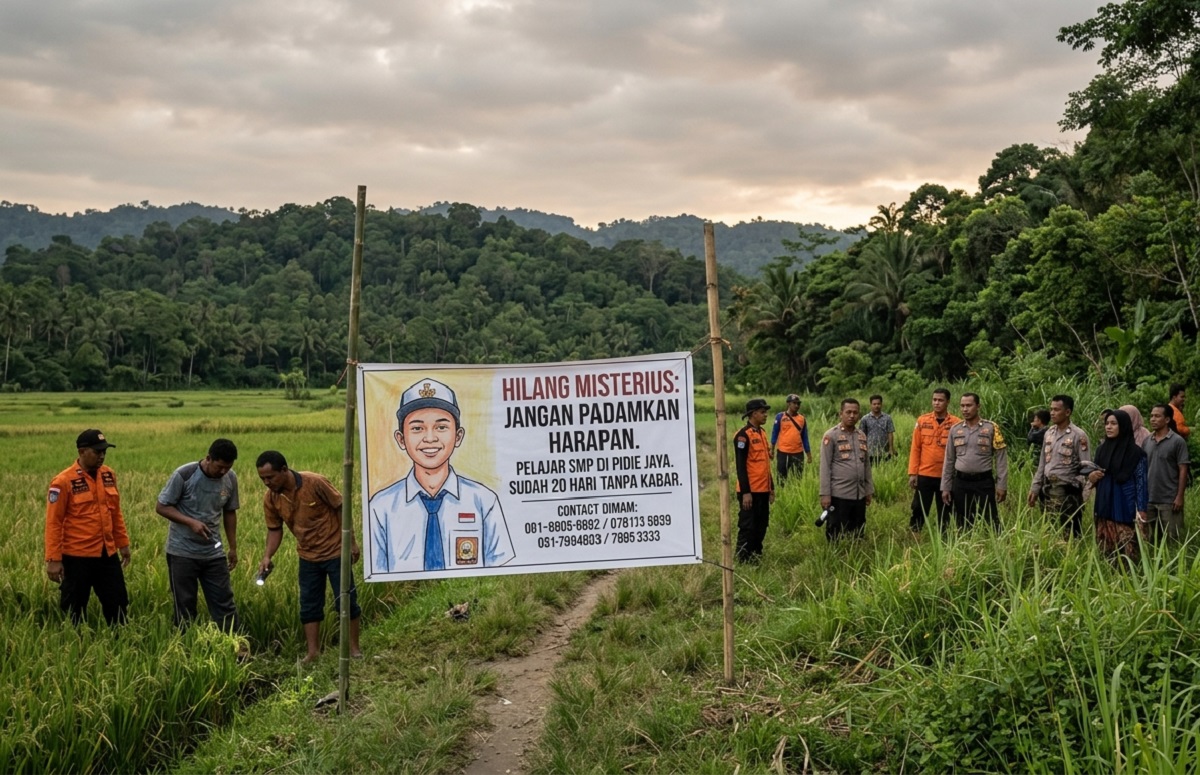 20 Hari Tak Pulang, Pelajar SMP Asal Pidie Jaya Hilang Tanpa Kabar