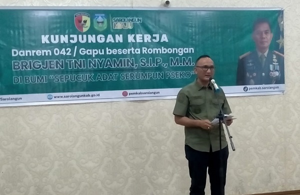 Bupati Sarolangun Sambut Danrem 042/Gapu