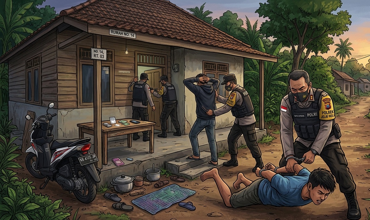 Jajaran Polsek Jelai Hulu Ketapang Tangkap Dua Terduga Pengedar Sabu