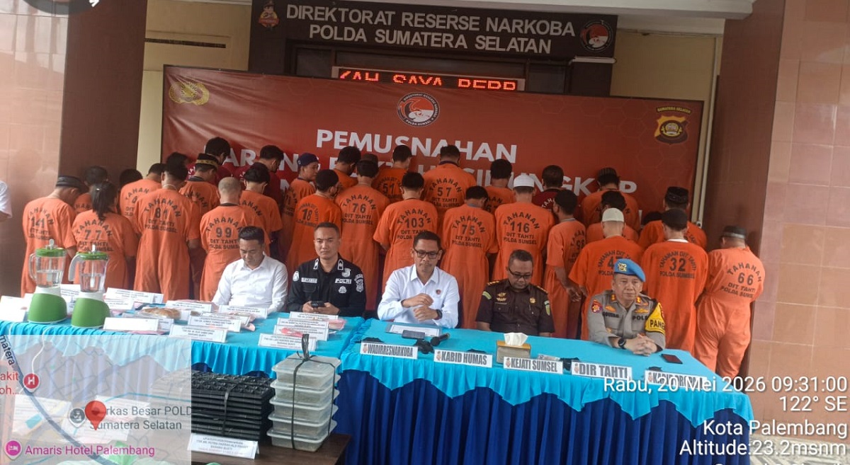 Polda Sumsel Musnahkan Narkoba