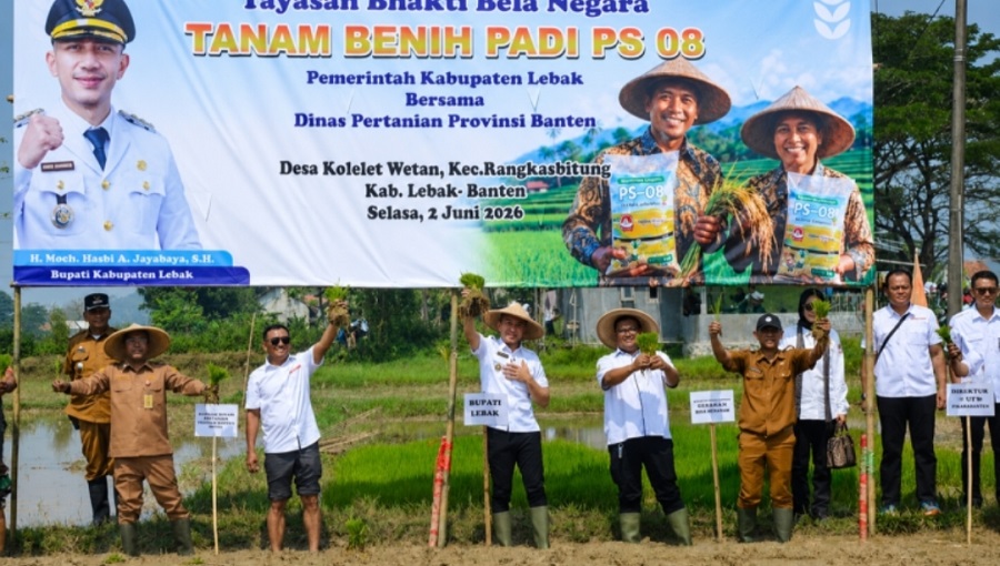 Bupati Hasbi dan Petani Tanam Padi PS 08