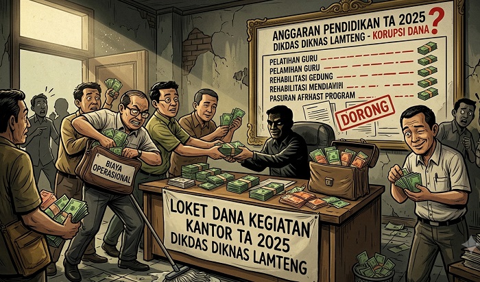 Dugaan Korupsi Dana Kegiatan Kantor TA 2025 Dikdas Diknas Lamteng