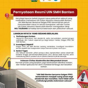 Kasus Dugaan Pelecehan Seksual di UIN SMH Banten Viral, Rektor: Tidak Ada Toleransi bagi Pelaku