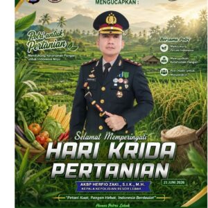 Peringati Hari Krida Pertanian 2026, Kapolres Lebak Ajak Majukan Sektor Pertanian