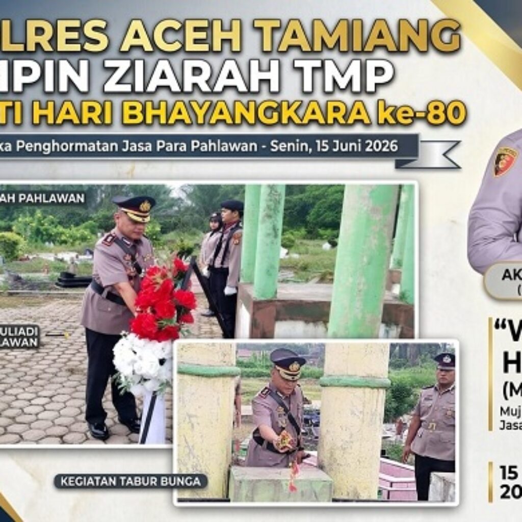 Jelang Hari Bhayangkara ke-80, Polres Aceh Tamiang Gelar Ziarah di TMP Desa Pahlawan