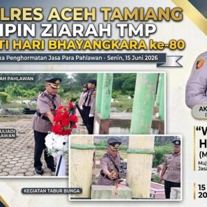 Jelang Hari Bhayangkara ke-80, Polres Aceh Tamiang Gelar Ziarah di TMP Desa Pahlawan