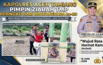 Polres Aceh Tamiang Gelar Ziarah di TMP Desa Pahlawan