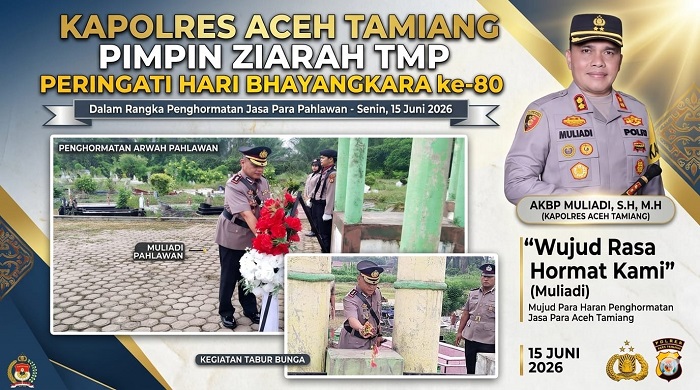Polres Aceh Tamiang Gelar Ziarah di TMP Desa Pahlawan