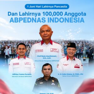 ABPEDNAS Catat Sejarah, Raih 100 Ribu Anggota di Peringatan Hari Lahir Pancasila 2026