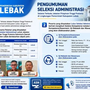 Tiga Kandidat Lolos Seleksi Sekda Lebak 2026, Masuki Tahap Assessment dan Wawancara di Kemendagri